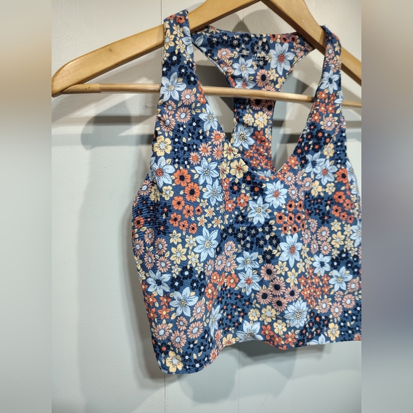 OFFLINE by Aerie Recharge Floral Longline Sports Bra Tank L Low Support Built In - Picture 2 of 6
